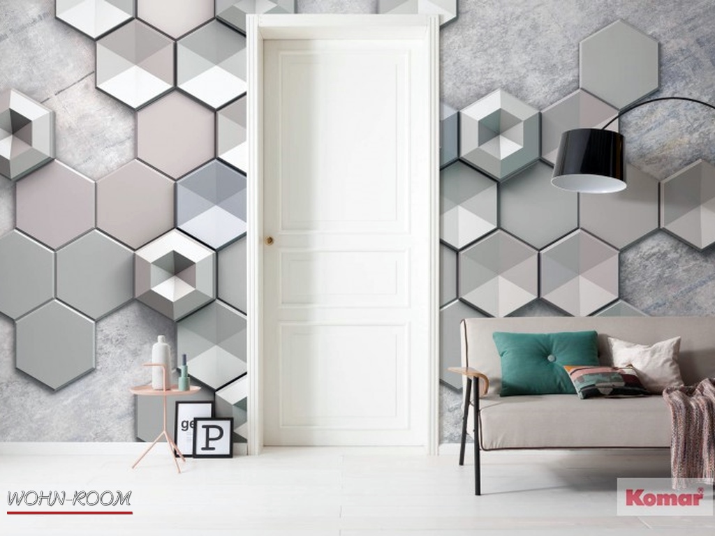 wandverkleidung_wallpaper_hexagons_concrete_fototapete_vliestapete_komar_wohn-room